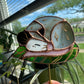 Stained Glass Opossum Planter Stake