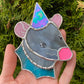 Blue and Gray Wizard Ray Mini Stained Glass Suncatcher