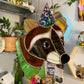 Wizard Raccoon Stained Glass Suncatcher