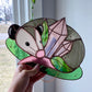 Crystal Guardian Opossum Stained Glass Suncatcher