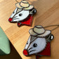 Mini Cowboy Opossum Stained Glass Ornament