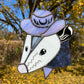 Purple Van Gogh Cowboy Opossum Suncatcher