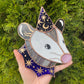 Blue and Gold Wizard Opossum Stained Glass Suncatcher