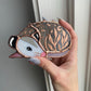 Gold Leaf Opossum Stained Glass Ornament