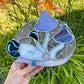 Purple Mushroom Opossum Stained Glass Suncatcher