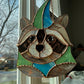 Jester Raccoon Stained Glass Suncatcher