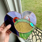 Purple Heart Frog Stained Glass Suncatcher