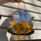 Pumpkin Cat Suncatcher- Grey