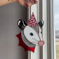 Heart Opossum Stained Glass Suncatcher