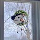 Green Floral Moon Opossum Suncatcher