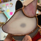 CRACKED Mini Valentines Opossum Stained Glass Ornament