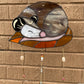 Fall Leaf Opossum Stained Glass Suncatcher