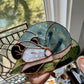Leaf Opossum Stained Glass Suncatcher