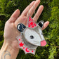 Starry Pink Opossum Mini Stained Glass Ornament