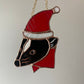 Santa Skunk Stained Glass Ornament