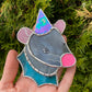 Blue and Gray Wizard Ray Mini Stained Glass Suncatcher