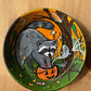 Halloween Raccoon Painted Terracotta Dish