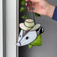 Green Cowboy Opossum Stained Glass Suncatcher