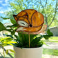 Stained Glass Fox Planter Stake