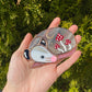 Mini Mushroom Opossum Stained Glass Ornament