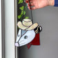 Cowboy Opossum Stained Glass Suncatcher
