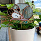 Stained Glass Opossum Planter Stake