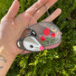 Sleepy Flower Opossum Mini Stained Glass Ornament