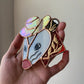 Mini Cowboy Opossum Stained Glass Ornament- Red or Purple!