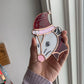 Santa Opossum Stained Glass Ornament