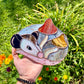 Mushroom Opossum Stained Glass Suncatcher