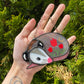 Sleepy Flower Opossum Mini Stained Glass Ornament