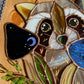 Cosmic Raccoon Stained Glass Suncatcher
