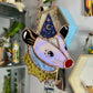 Mini Iridescent Wizard Opossum Stained Glass Ornament