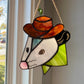 Green Cowboy Opossum Suncatcher