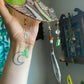 Irridescent Forest Green Mushroom Moon Suncatcher