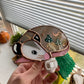 Green Mushroom Opossum Stained Glass Nightlight