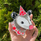 Starry Pink Opossum Mini Stained Glass Ornament
