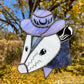 Purple Van Gogh Cowboy Opossum Suncatcher